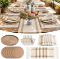 Britimes Table Runner Set,26 Pack, for Farmhouse, Boho Double Stripes by Britimes