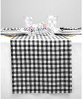 Solino Home 100% Pure Linen Table Runner Black, Gingham Check 14 x 90 in by SolinoHome