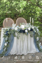 Ling's moment Dusty Blue Artificial Flower Garland Wedding Arch 9 FT - Image 3
