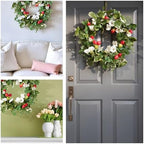 National Tree Company Artificial Spring Wreath, Woven Branch Base, Decorated with Strawberries, Petunia Blooms, Leafy Greens, Spring Collection, 22 Inches - Image 6