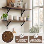 Tectocker-DOU 31.5" Long Floating Book Shelves for Wall, Heavy Duty, Brown - Image 3