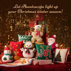 Phantoscope Pack of 4 Christmas Throw Pillow Covers, Plush Sherpa Fleece Reindeer Cushion Soft Velvet Xmas Tree Decorative Pillows for Couch, Green and Red, 18 x 18 inch - Image 5