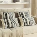 FUTEI 2 Pack Tufted Throw Pillow Covers Covers 50x50 cm,Black+White - Image 5