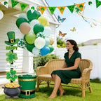 Lawnldyll 4.3FT St. Patrick’s Day Wooden Porch Sign, Shamrock Leprechaun Hat Standing Decor with base, Irish-Themed Pot of Gold Welcome Sign for Front Door Yard Home Party Festival Holiday Decoration - Image 5