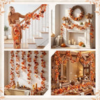 6 Pack Fall Garland Flower Autumn Leaf Garlands Total 35.4 ft - Image 6
