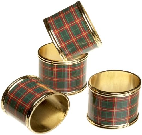 Lenox Nouveau Plaid Napkin Rings, Set of 4 by Lenox
