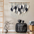 Weldomcor Macrame Wall Hanging Leaf Woven Tapestry Bohemian Chic Wall Hanging Feather Large Handmade Wall Art Decor for Bedroom Living Room Apartment Ornament, 39 inch - Image 2
