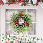 4 Pcs Christmas Wreath 10 Inch Green Artificial Wreaths Red Berry Pinecones Wreaths for Front Door Cabinets Wreath Indoor Outdoor Wall Decor Christmas Wall Home Decoration - Image 4