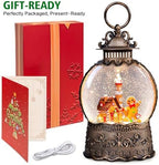 Christmas Snow Globes Lantern, Gingerbread Man Musical Snow Globes with Swirling Glitter Effects, USB/Battery Powered with 6-Hour Timer, Christmas Decorations - Image 5