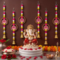6 Pcs Lotus Hanging Decoration for Pooja Indian Ganpati Garlands Decor by Thyle