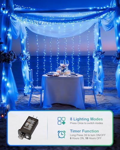 355FT 900 LED Blue Christmas Lights, Extra Long Outdoor String Lights Waterproof, Timer & Memory, 8 Modes Dimmable Plug in Fairy Lights for Outside Tree Wedding Patry Holiday Decorations - Image 5