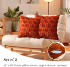 Blanket & Throw Pillow Covers Set - Rust Red Fall Halloween Pumpkin Decor - Image 5