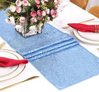 Glitter Sequin Table Runners 10 Pieces 12x108 Inchs Baby Blue Elegant Wedding Sparkly Table Runner Birthday Bachelorette Celebration Decorations Supplies - Image 5