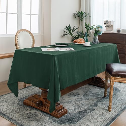 Linen World Linen Tablecloth,100% French Linen Green Tablecloth 120" x 60" Inch,Washable Rectangular Tablecloth for Dining,Outdoor,Weddings and Restaurants,Decorative Thanksgiving Christmas - Image 3
