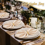 APTWOW Gold Napkin Rings Set of 200, Thanksgiving Christmas Table Decor - Image 7