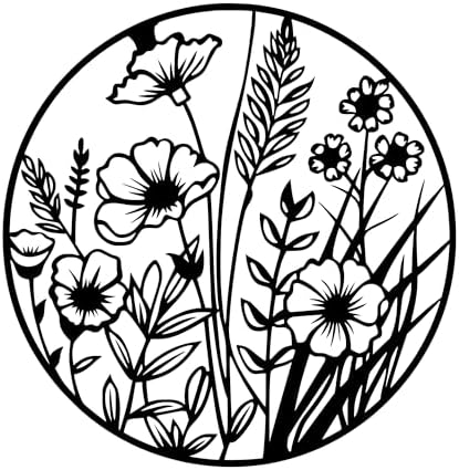 Metal Wall Decor | 35'' x 35'' x 0.05'' Flowers Themed Metal Wall Art | Handmade Indoor and Outdoor Wall Decorations by WallDera