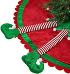 Valery Madelyn 48" Red Green Elf Christmas Tree Skirt for Tree Decorations by ValeryMadelyn