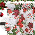 youleyar Christmas Curtains for Living Room, 84 Inch Length Rod Pocket Xmas Curtian Panels, Printed Pattern Flower Window Drapes for Bedroom Dining Room Drapes, 52" W x 84" L - Image 4