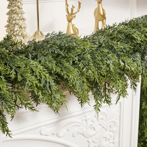 2 PCS 6FT Christmas Artificial Cedar Garland for Mantel - Image 3
