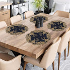 Decozen Set of 12 Doilies for Table, Lace Doilies - Rustic, Crochet, Farmhouse, Kitchen, Round Christmas Placemats - Dining Table Centerpiece Decor - 15 inch Gold Blue, The Vintage Opulence Collection - Image 5