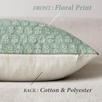 Foindtower Decorative Floral Print Throw Pillow Covers 22×22 Inch,Aqua Blue - Image 2