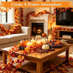 8 Pack Fall Garlands 6.6Ft Artificial Maple Garland for Thanksgiving Décor - Image 7