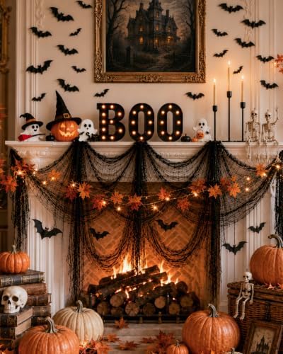138PCS Halloween Mantel Decor Set, Boo Letters, Ghosts, Gothic Wall Decor - Image 5