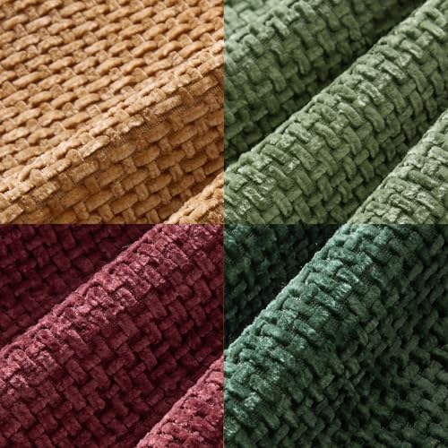 MIULEE Soft Decorative Chenille Pillow Covers Christmas Dark Green 20x20 - Image 6