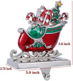 Set of 2 Christmas Stocking Holders for Mantel and Fireplace - Heavy Duty Tree and Sleigh Stocking Hooks - Image 3