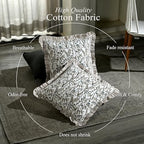 CPC Cocoa Vine Hand Block Print 100% Cotton Ruffle Throw Pillow Cover 20x20 inch with Hidden Zipper Decorative for Couch, Bed, Sofa, Farmhouse, Cottagecore Decor Gift Christmas Fall Thanksgiving - Image 3