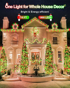 Red Green Christmas Lights Outdoor Total 710FT 1800 LED,Extra Long String Waterproof, Timer & Memory, 8 Modes Dimmable Plug in Fairy for Outside Tree Holiday Party Wedding Decor - Image 3