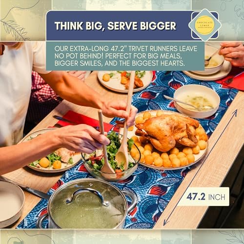 Trivet Table Runner - Heat Resistant 350F, Waterproof, Reversible for Hot Dishes, Plates & Pots (Tulip Garden 48 inch) - Image 5