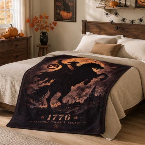 Halloween Blanket 50 x 60 in, 1776 Horseman Design - Image 4