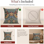 William Morris Strawberry Thief A Blue Tapestry Throw Pillow Cover 18 x 18 - Image 6