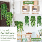 Hoteam 12 Pcs Artificial Hanging Greenery Plants, Pothos, Eucalyptus - Image 4