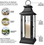 Serene Spaces Living Black Metal Hurricane Lantern with Clear Glass – 15" Tall, 5" Square. Versatile Hanging/Tabletop Candle Holder for Weddings, Parties, Indoor & Outdoor Home décor. - Image 6