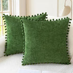 CaliTime Decorative Couch Throw Pillow Covers 22 X 22 Inches Forest Green by CaliTime