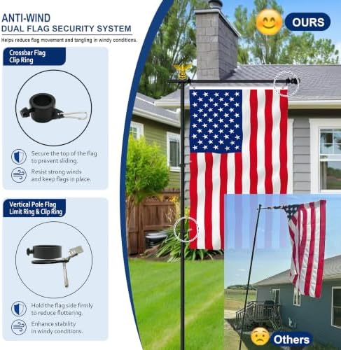 10FT Adjustable Garden Flag Pole Stand with Eagle Top for Outdoor - Image 4