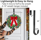 24in Pre Lit Christmas Wreath with Lights & Timer & Remote - 50 Multi-Colored LEDs, 8 Lighting Modes - Lighted Christmas Wreath with Hanger & Red Bow for Christmas Indoor Front Door Porch Decorations - Image 7