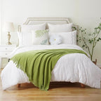 BATTILO HOME Apple Green Throw Blanket for Couch, 60"x80" - Image 3