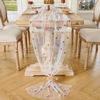 6PCS Lvory Floral Table Runner 10 FT, Embroidery Daisy Table Runners Seasonal Spring Summer Sheer Tulle Dining Table Decor for Home Party Birthday Decor 29x120 Inch ﻿ - Image 5