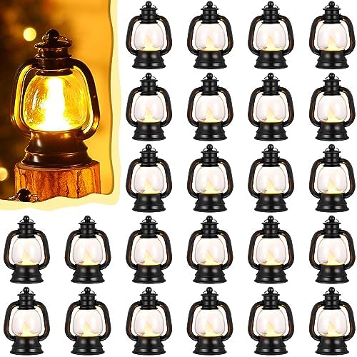 Ferraycle 36 Pcs Mini Lanterns Bulk 4 Inch Black Lamp Table Centerpieces by Ferraycle
