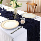 12 Pack 10Ft Navy Blue Cheesecloth Table Runner 23 x 120 Inch - Image 2