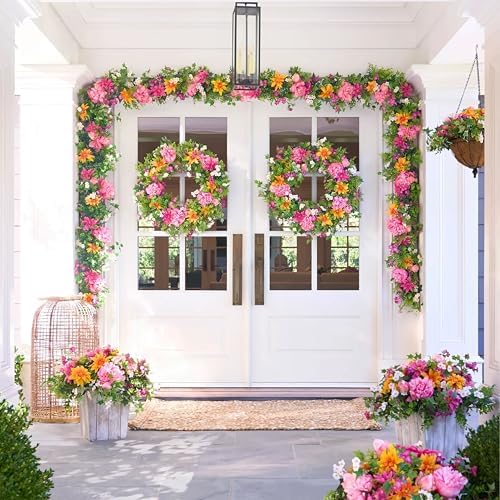Balsam Hill Outdoor Radiant Peony Spring & Summer Garland - 6' Premium UV-Protected Artificial Floral Garland for Porch, Railing, & Outdoor Spring Decor - Image 2