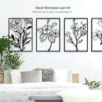 Metal Flower Wall Decor Art Living Room, Black Floral Wall Art Home Decor - Image 3
