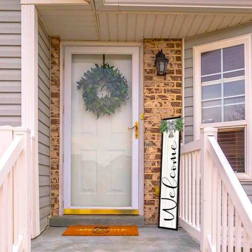 Welcome Sign for Front Porch Standing 45"X9" Large Outdoor Decor Rustic Vertical Leaner Wood Frame Porch Tall Welcome Signs for Farmhouse Outside Front Door Decorations (Black) - Image 6