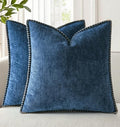 decorUhome Soft Chenille Throw Pillow Covers 24x24 Set of 2 Poseidon by decorUhome