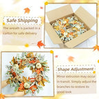 Pre-lit Wreaths for Front Door - 24" Thanksgiving Fall Decor - Image 5