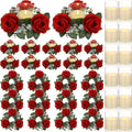 Yunlly 12 Pcs Rose Candle Rings with Candles Sets, Red by Yunlly