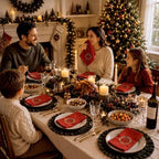 SmoothNovelty 6 Pcs Christmas Wreath Cloth Napkins Xmas Embroidery Linen - Image 6